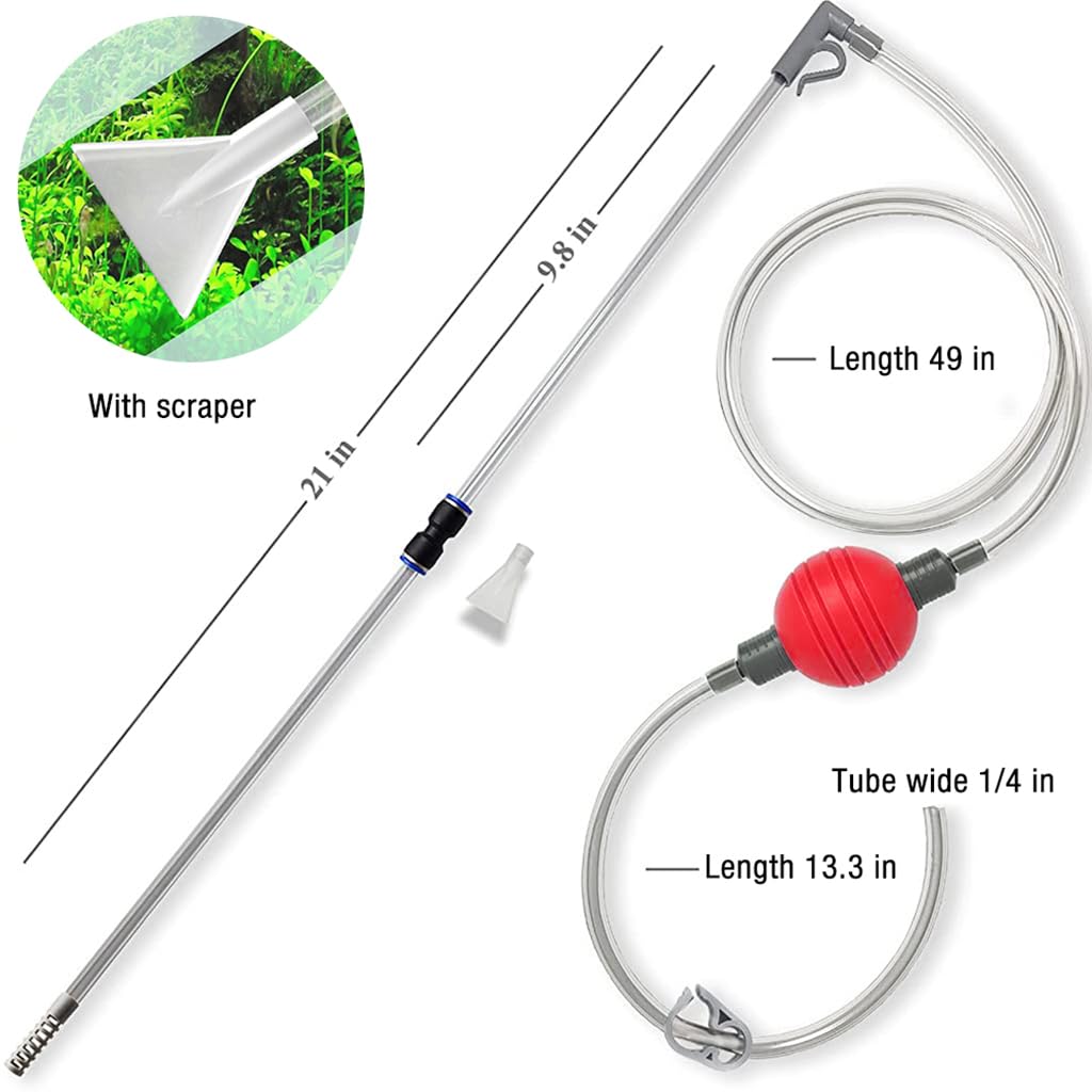 Qpets® 2.2m Manual Fish Tank Vacuum Gravel Remove Siphon System Fish Tank Bottom Cleaning System Aquarium Debris & Waste Cleaning System Aquarium Cleaning Tools Qpets® 2.2m Manual Fish Tank Vacuum Gravel Remove Siphon System Fish Tank Bottom Cleaning System Aquarium Debris & Waste Cleaning System Aquarium Cleaning Tools